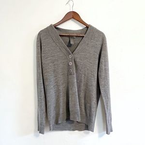 Kenneth Cole Reaction Chunky Button Grey Pullover